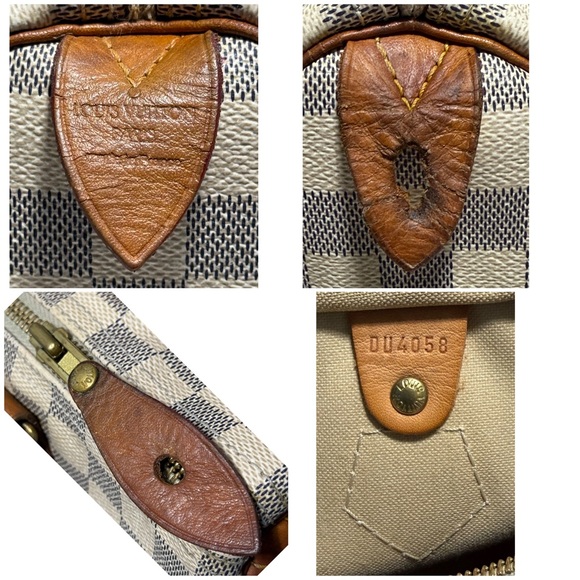 Louis Vuitton Speedy 30 Damier Azur Canvas Leather - Picture 12 of 16